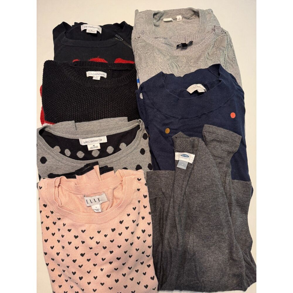 8pc Mixed Brand Sweater Bundle - Loft, Liz Claiborne, Croft & Barrow, Elle
